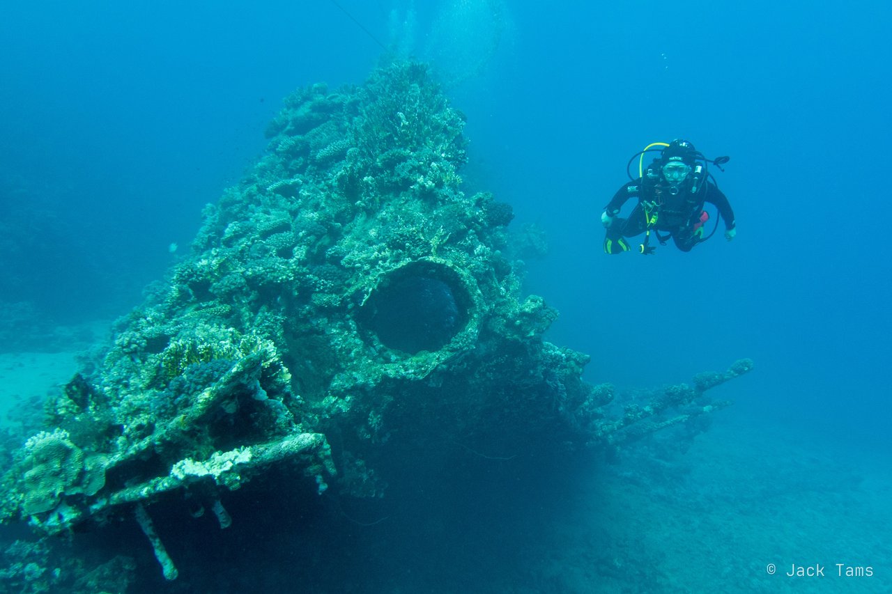 Wreck and diver