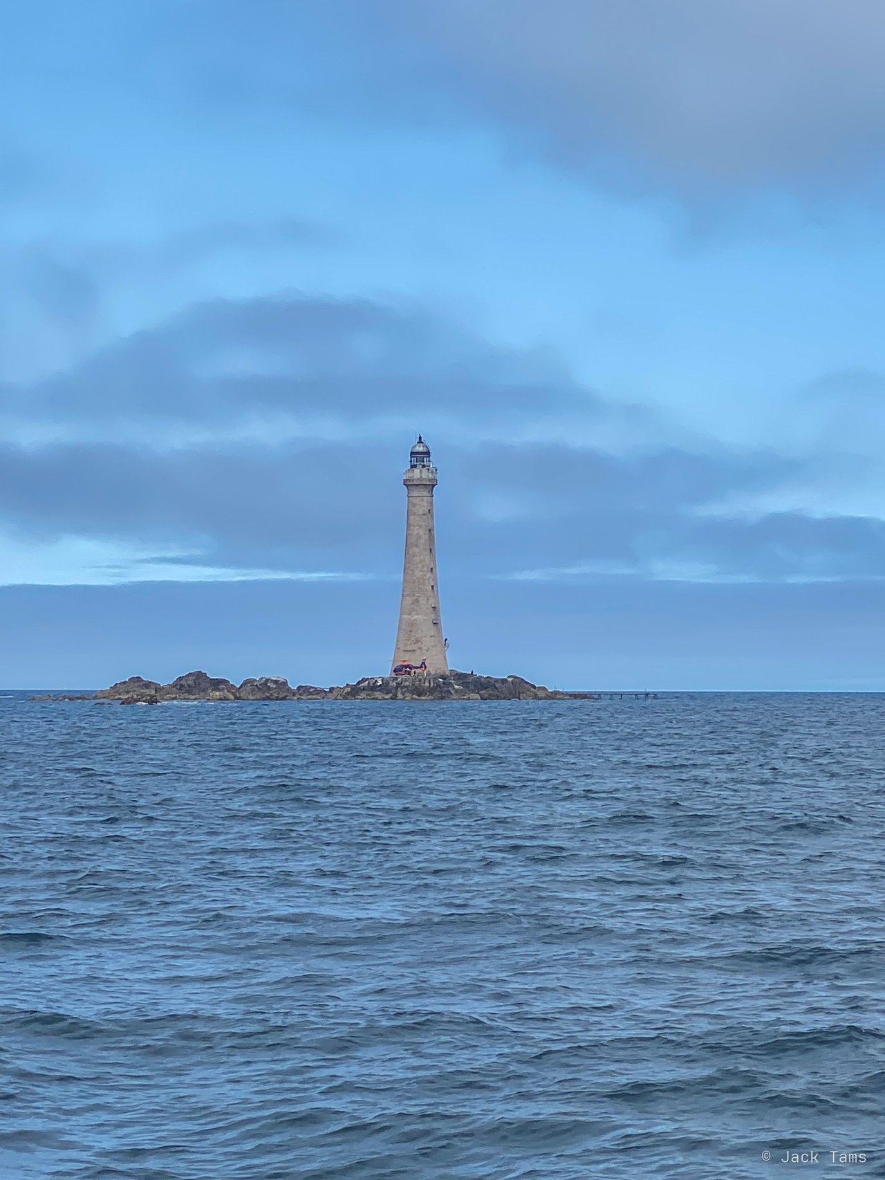 Skerryvore lighthouse, alone on its reef far out to the west of Tiree.