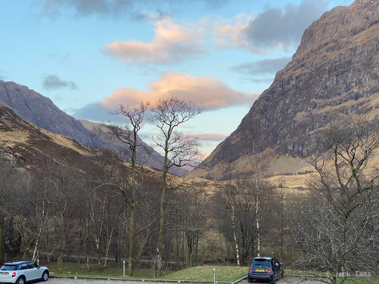 The drive up through the mountains.
