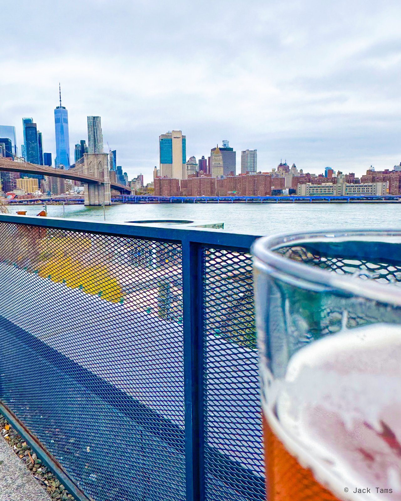Skyline and a beer