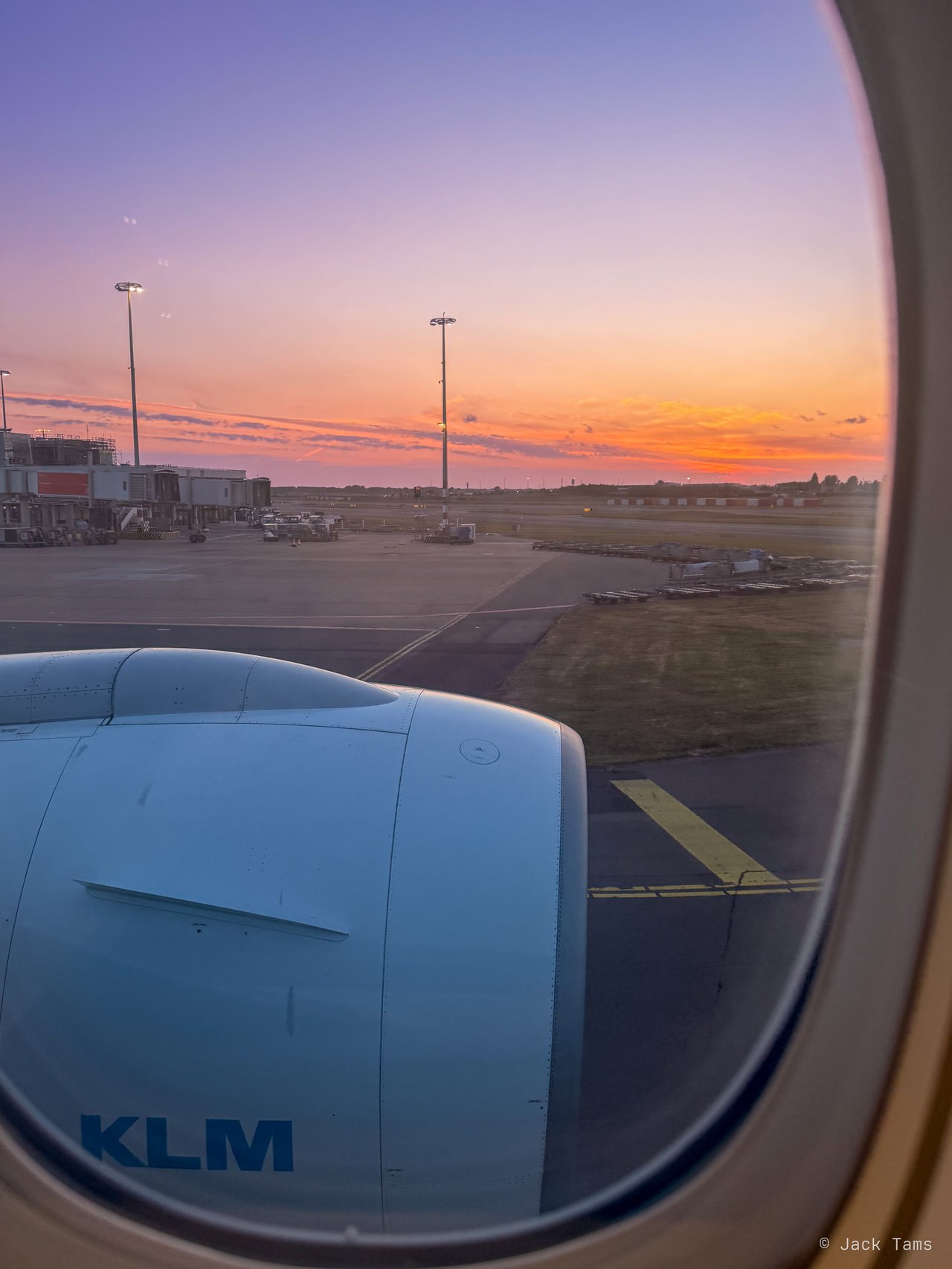 KLM at sunset