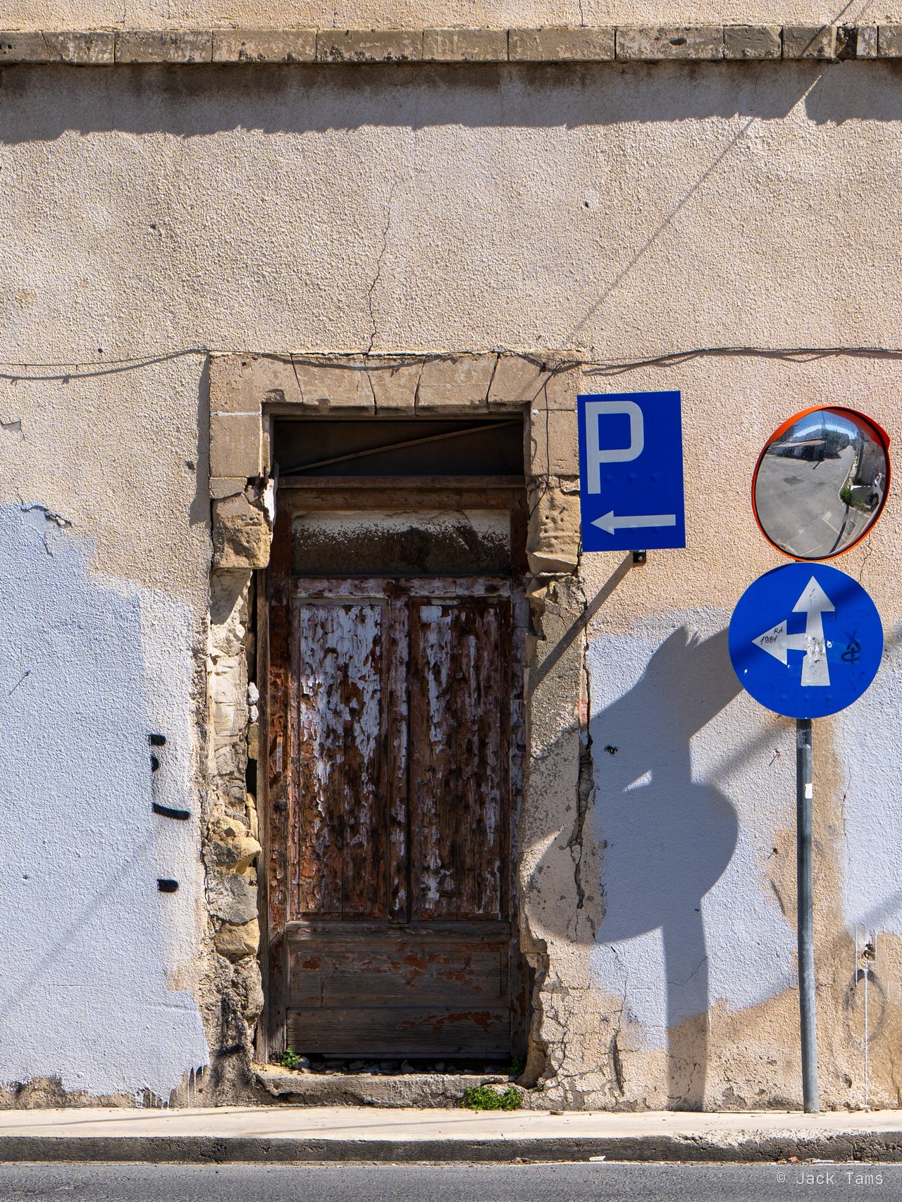 A weathered door in the old town.