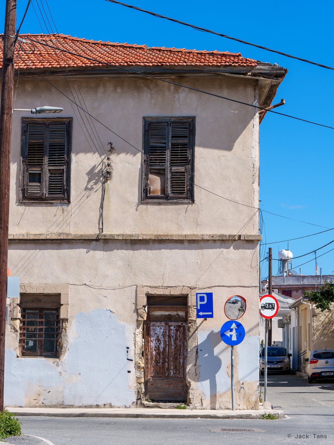An old shuttered house in the old town.