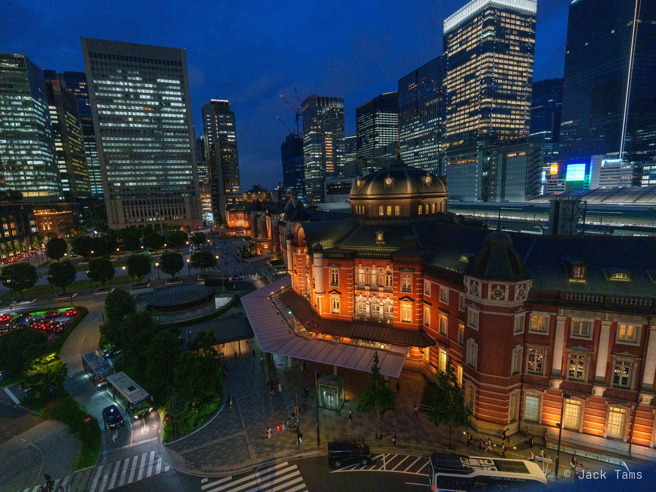 Tokyo Station at dusk