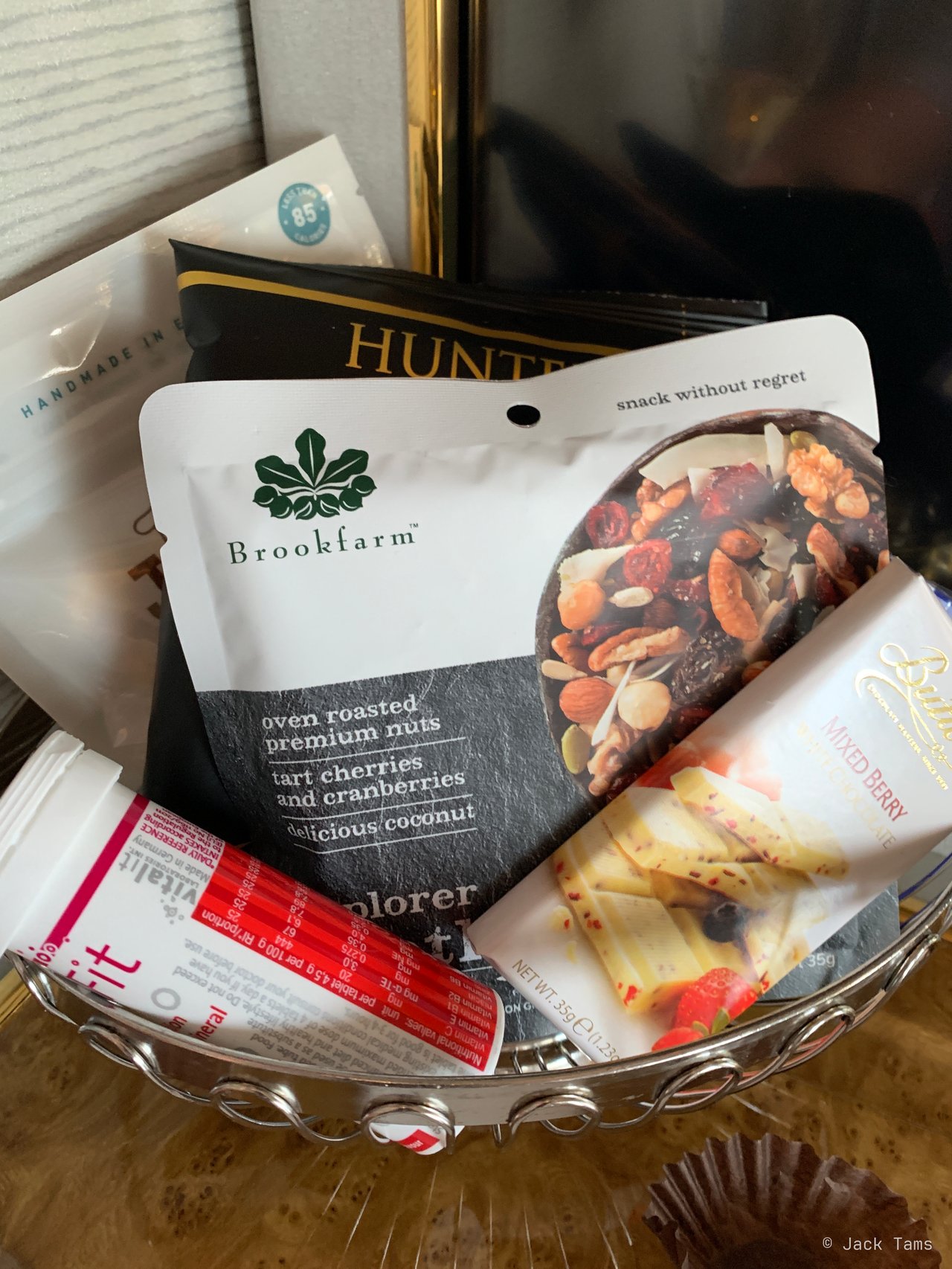 The suite's basket of snacks.