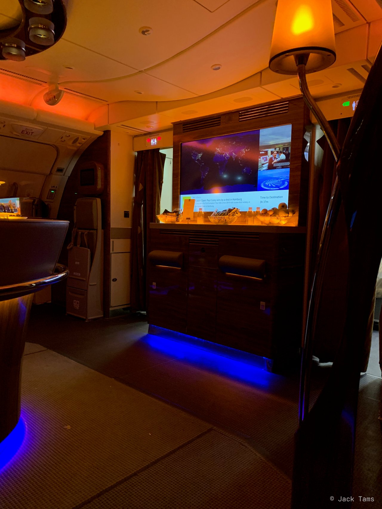 The bar at the back of the upper deck.