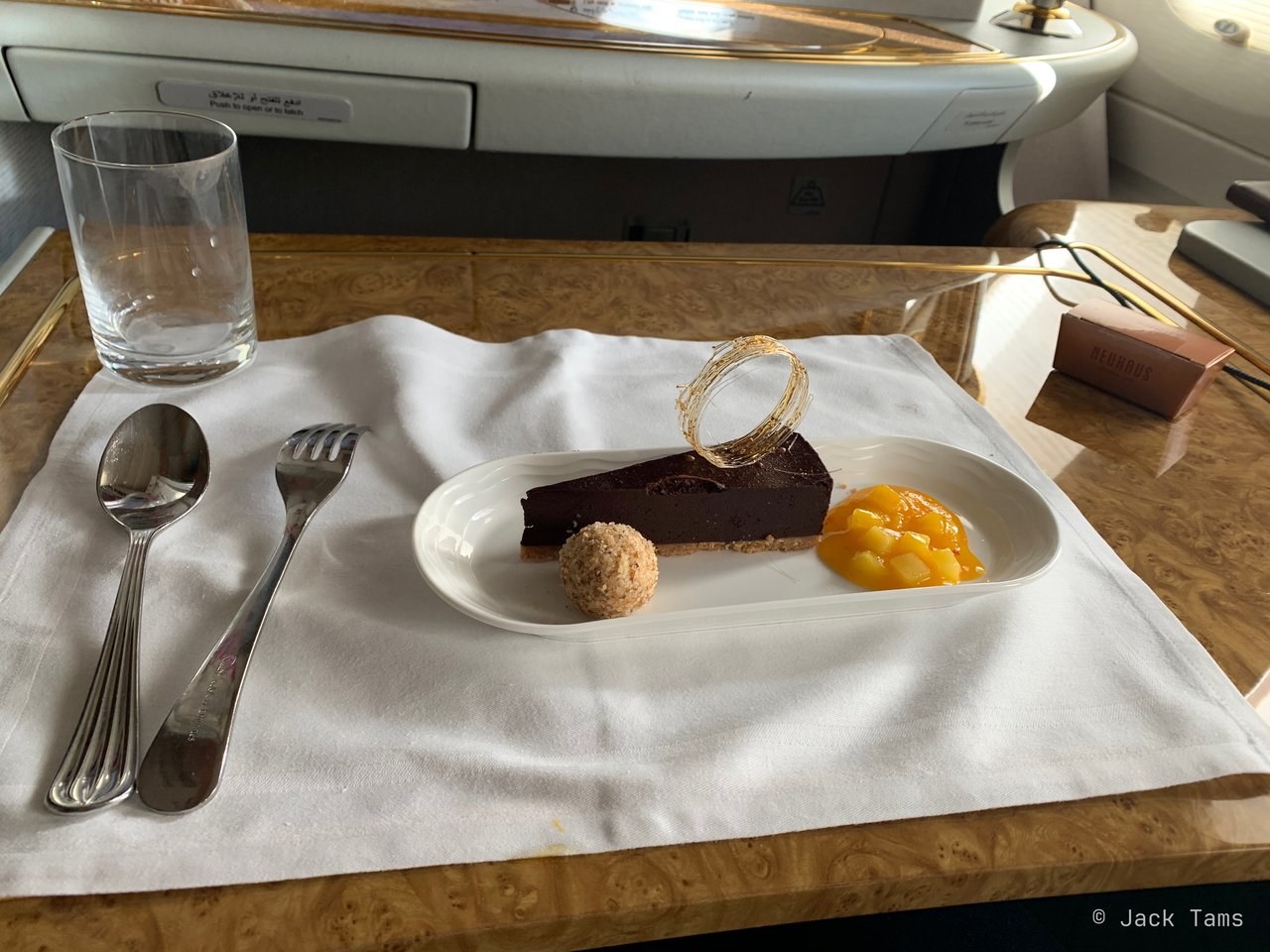 Chocolate cake for dessert.