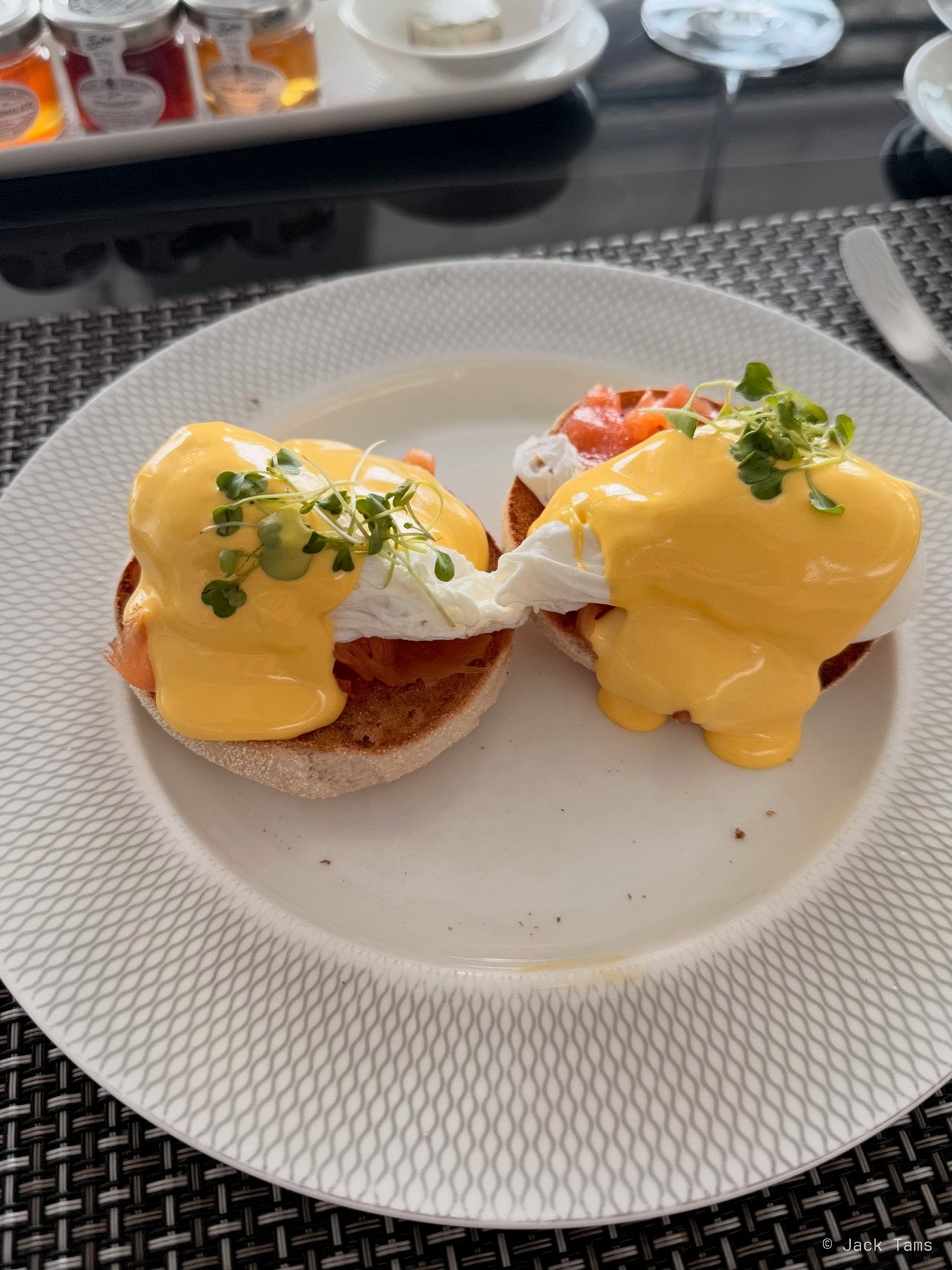 Eggs Royale in the lounge.