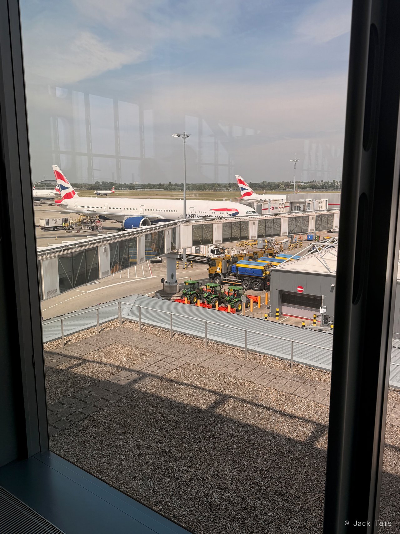 BA aircraft at the satellite, from the gate.