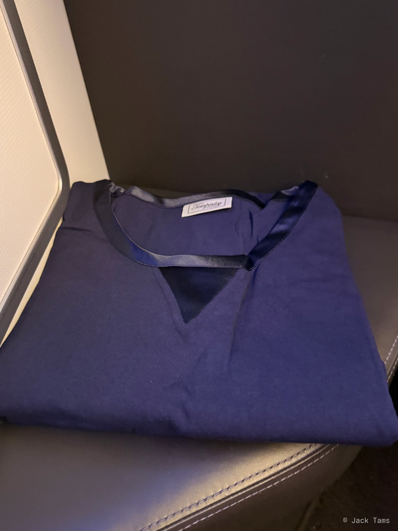 First pyjamas, laid out on the seat.