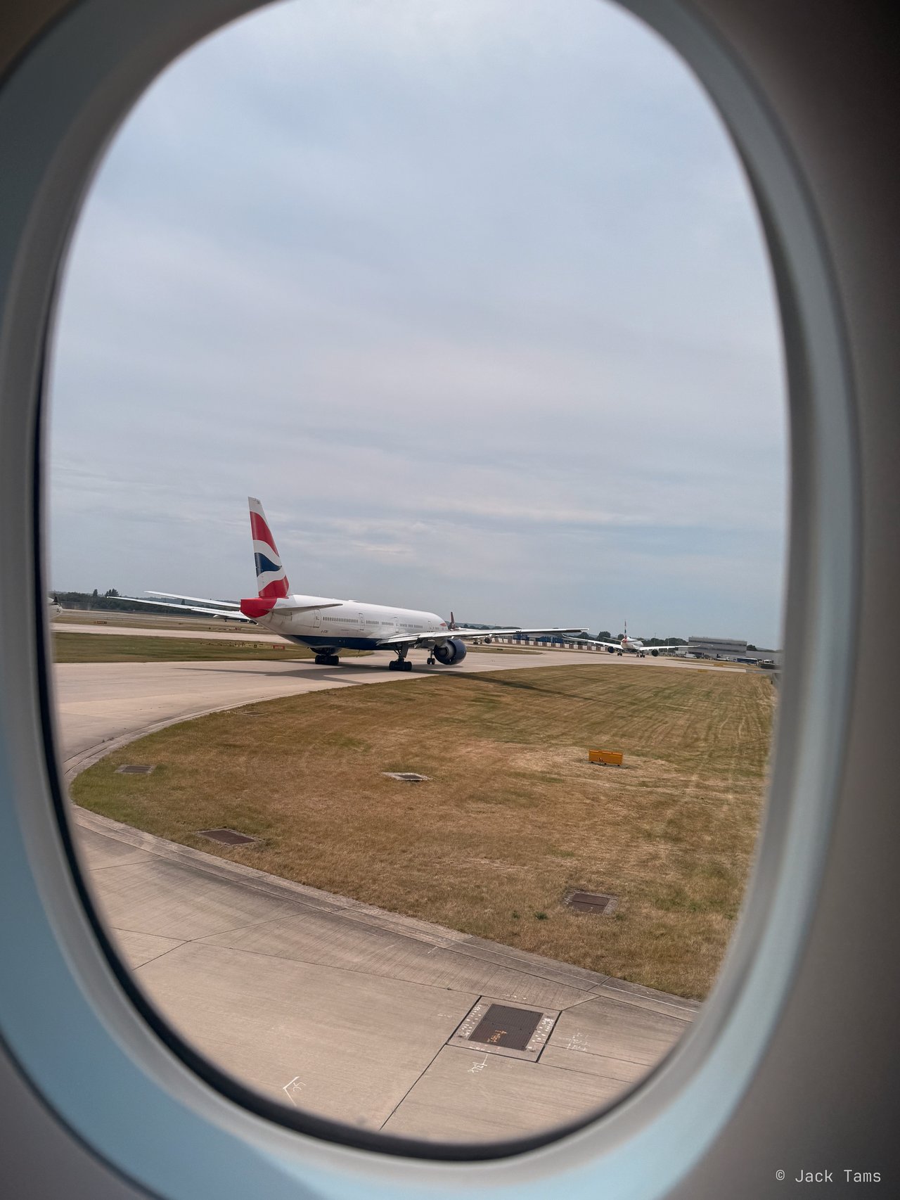 Another BA jet out of the window on the way to the runway.