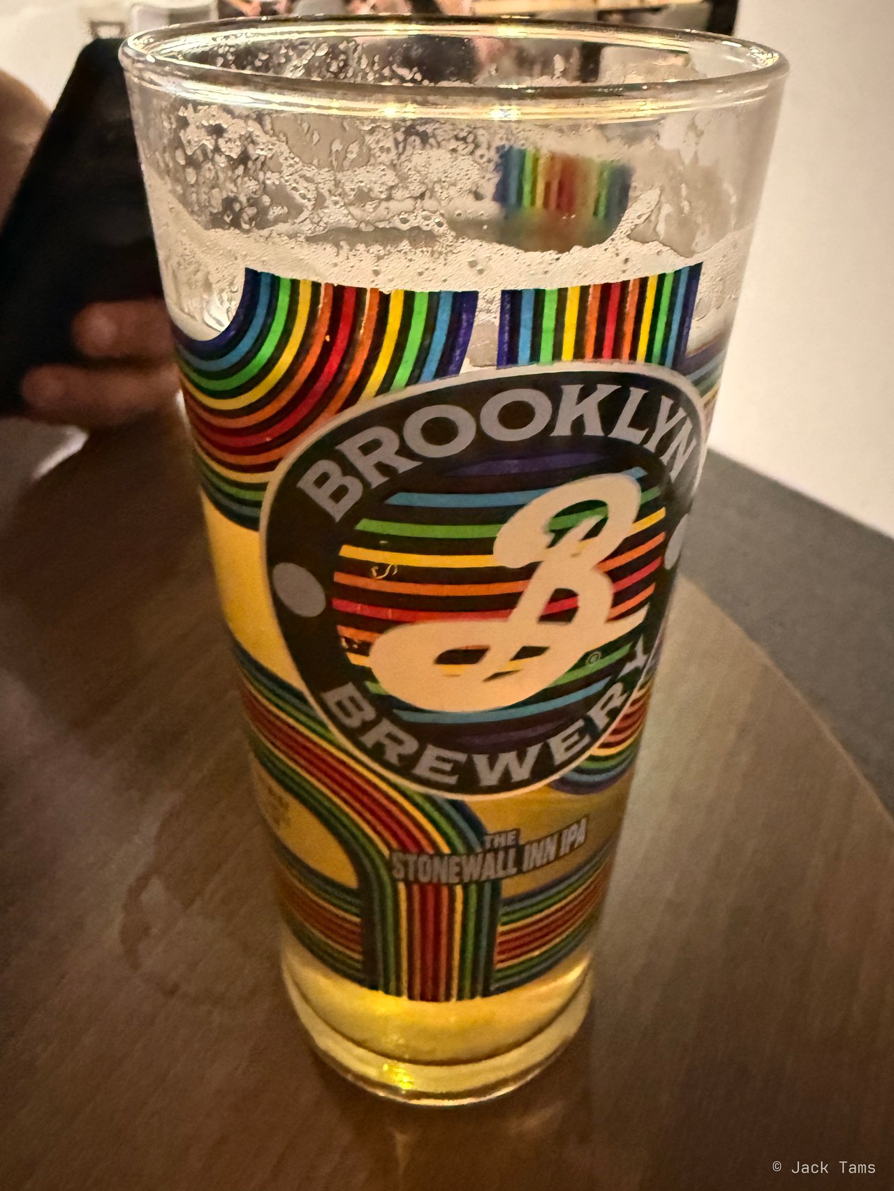 A Brooklyn Stonewall Inn IPA in the Leeds Bradford lounge, half its size during the refurbishment and packed after the day's cancellations.