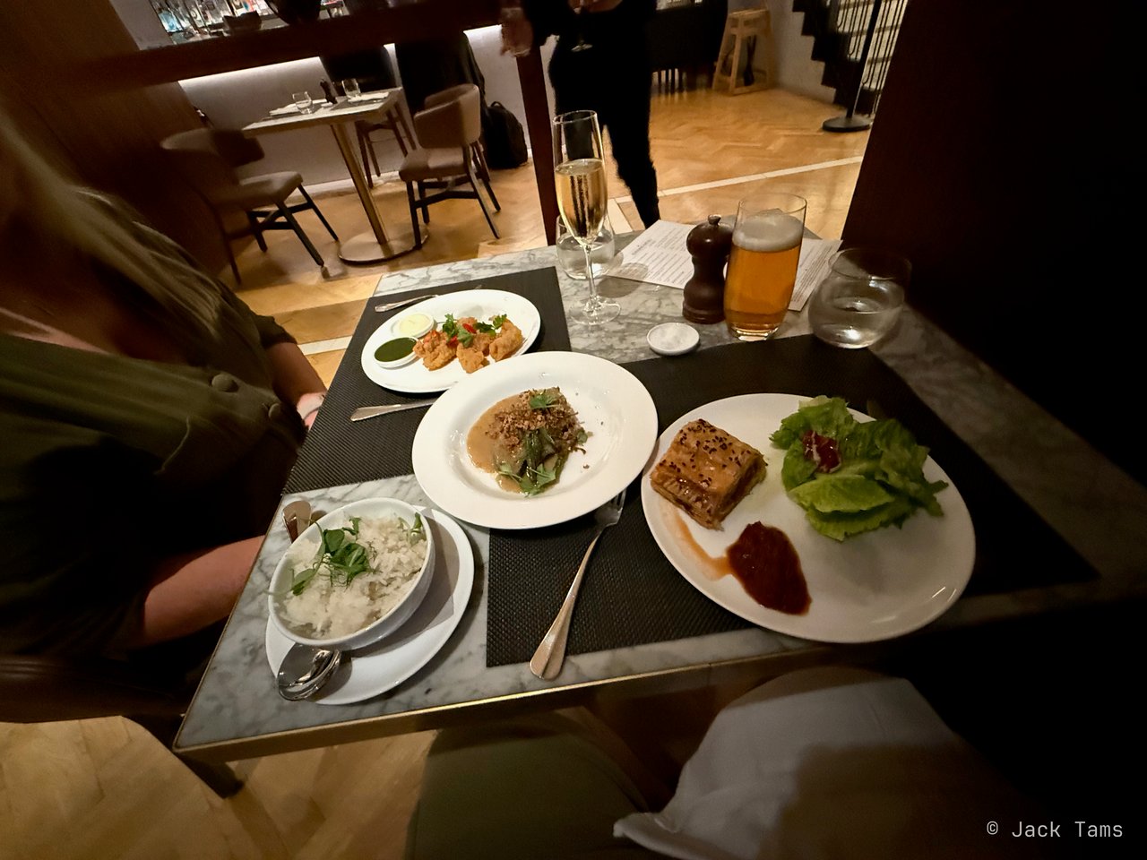 Dinner before boarding.