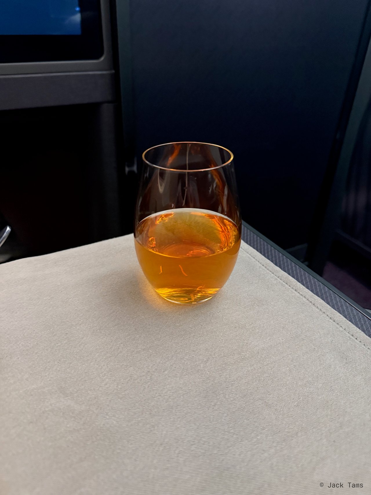 Suntory Hibiki from the bar menu, in a very, very generous pour.