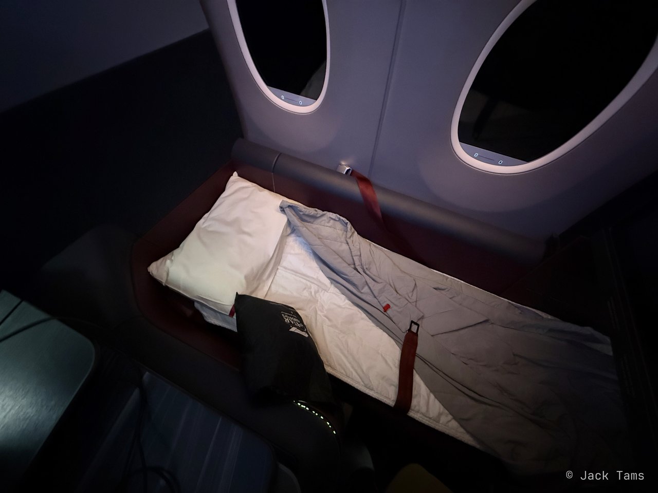 The suite made up as a bed.