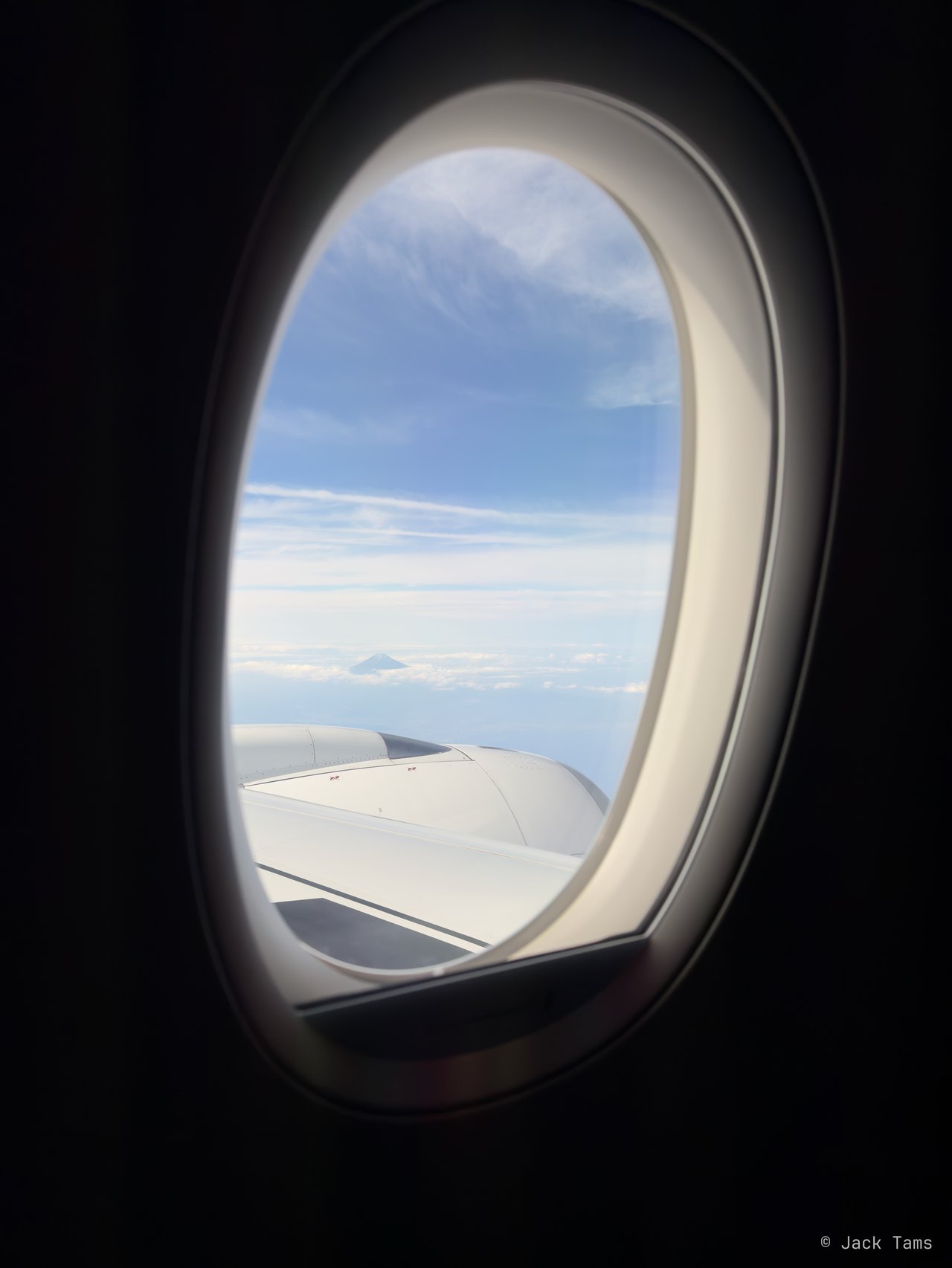 Mount Fuji out of the window on the way into Haneda.