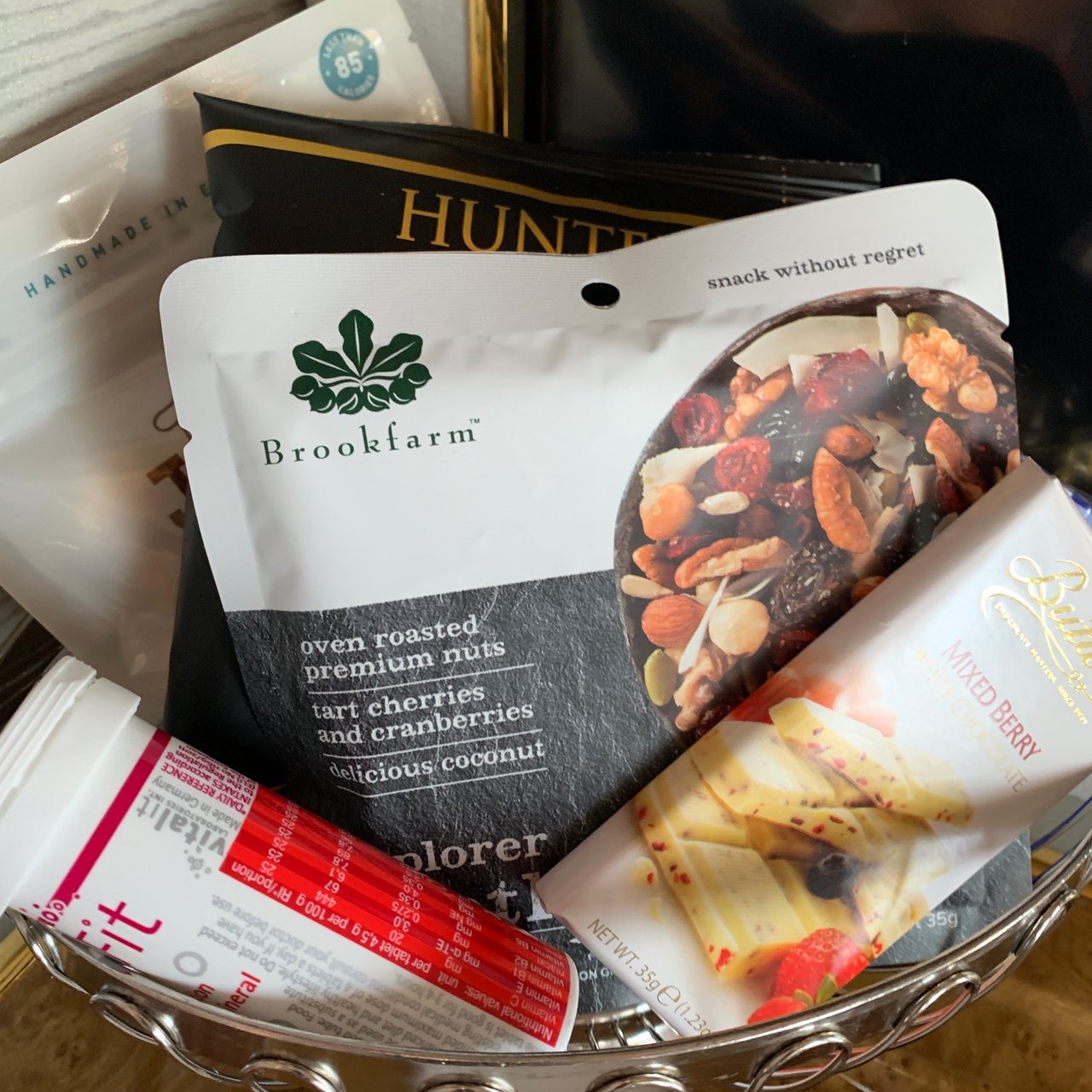 The suite's basket of snacks.
