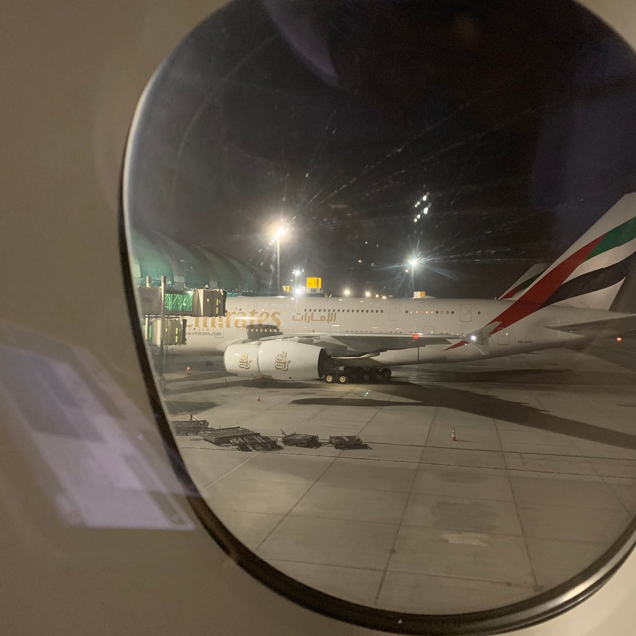 Another Emirates A380 on stand at Dubai.