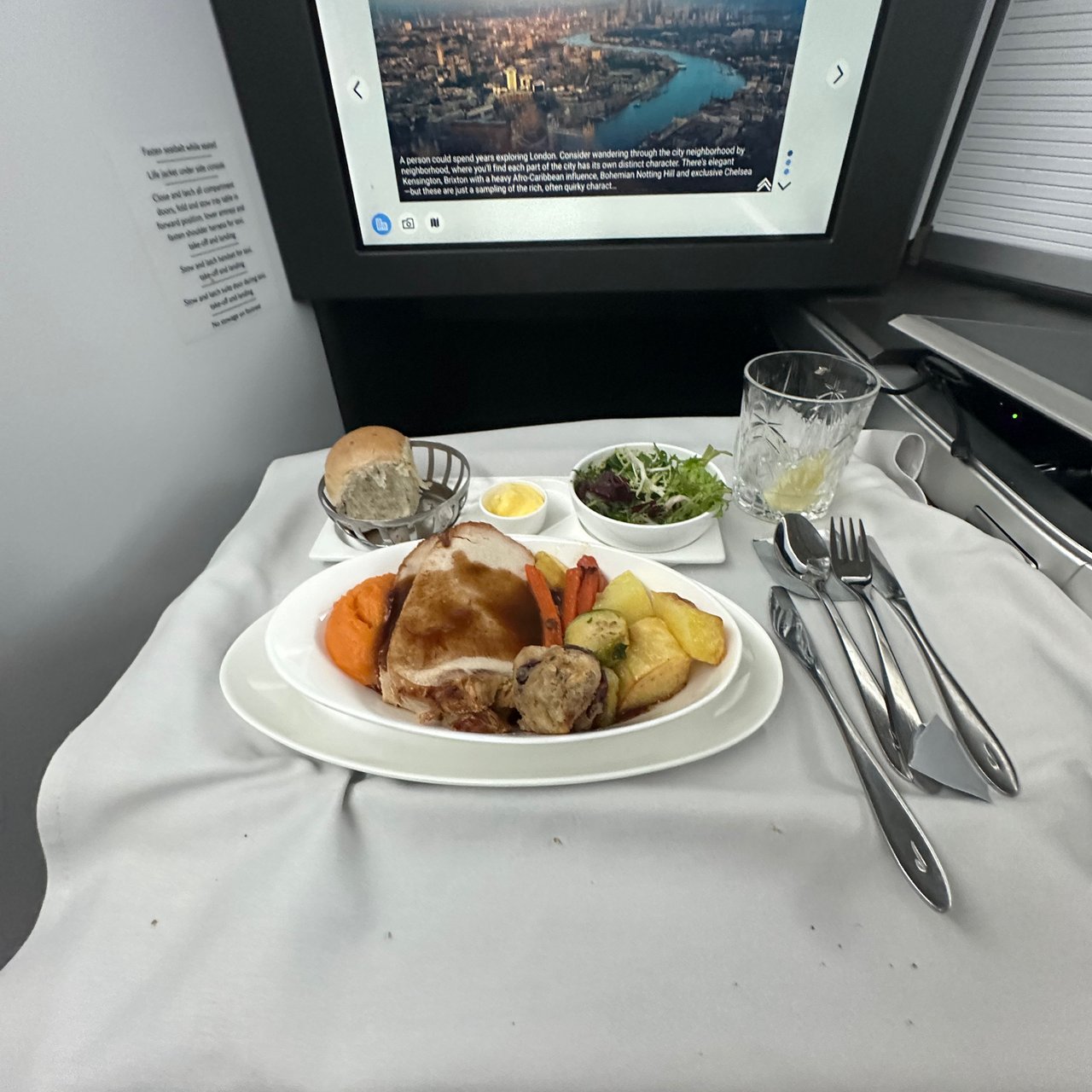 The Thanksgiving special: roast turkey with roast potatoes and carrots.