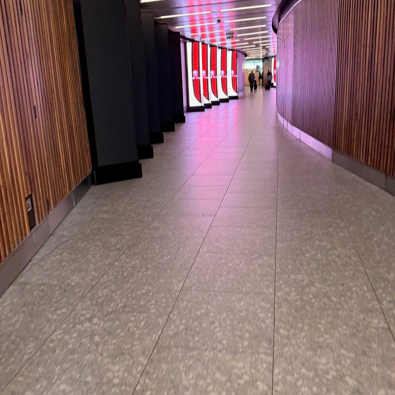The corridor on from check-in.