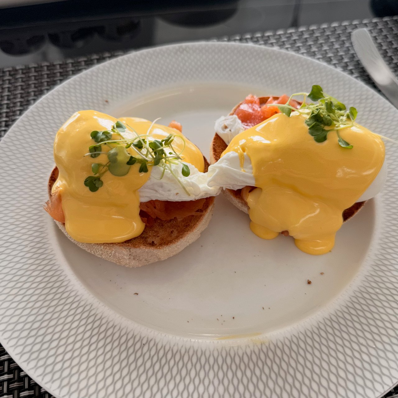 Eggs Royale in the lounge.