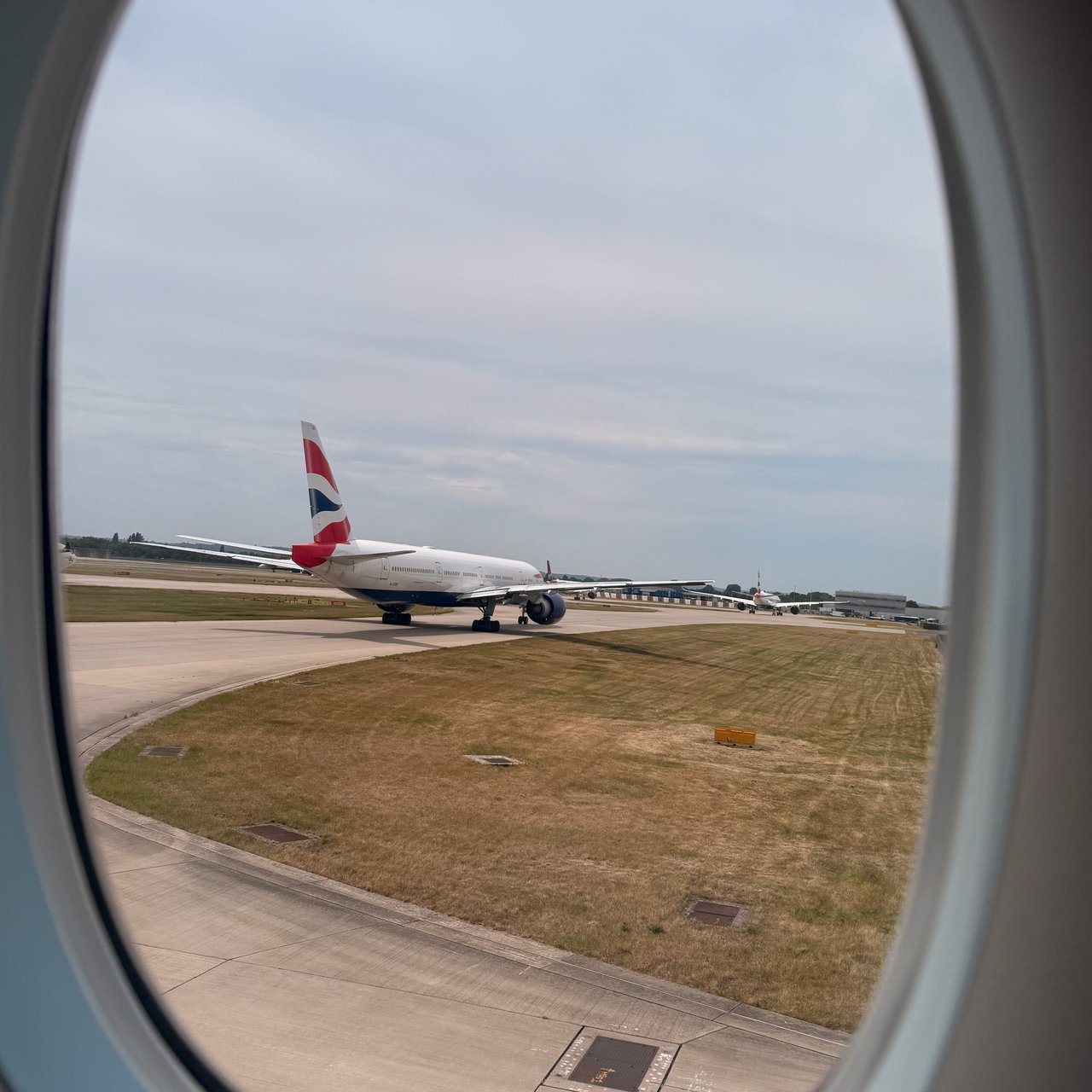 Another BA jet out of the window on the way to the runway.