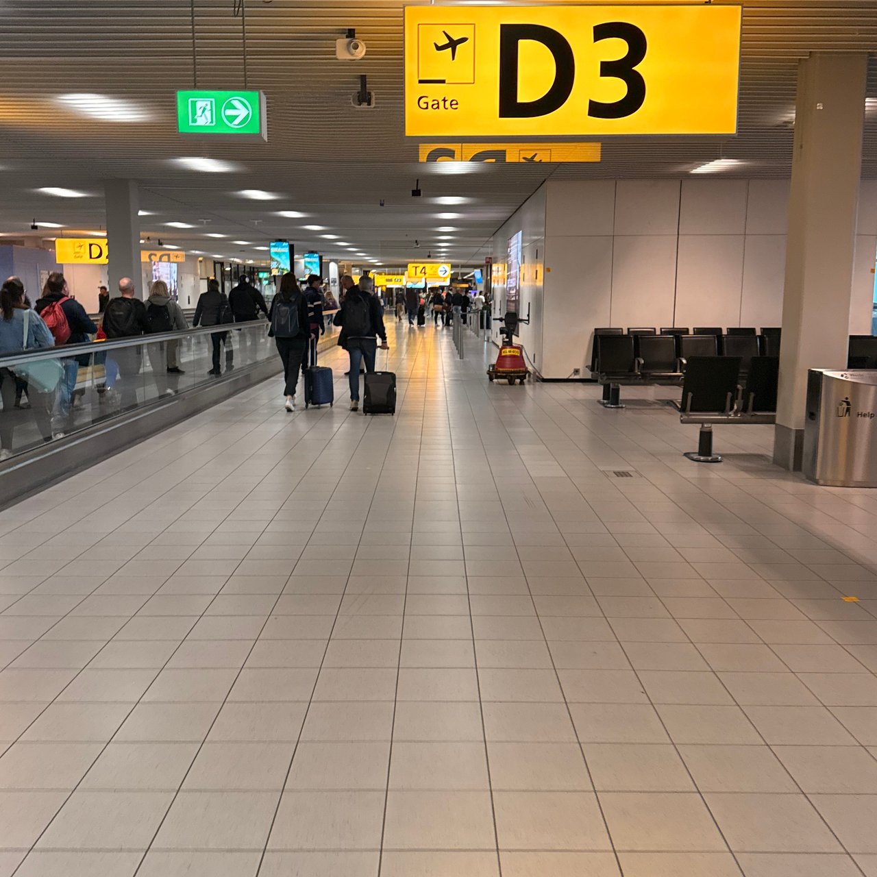 Along the D pier at Schiphol to make the connection.