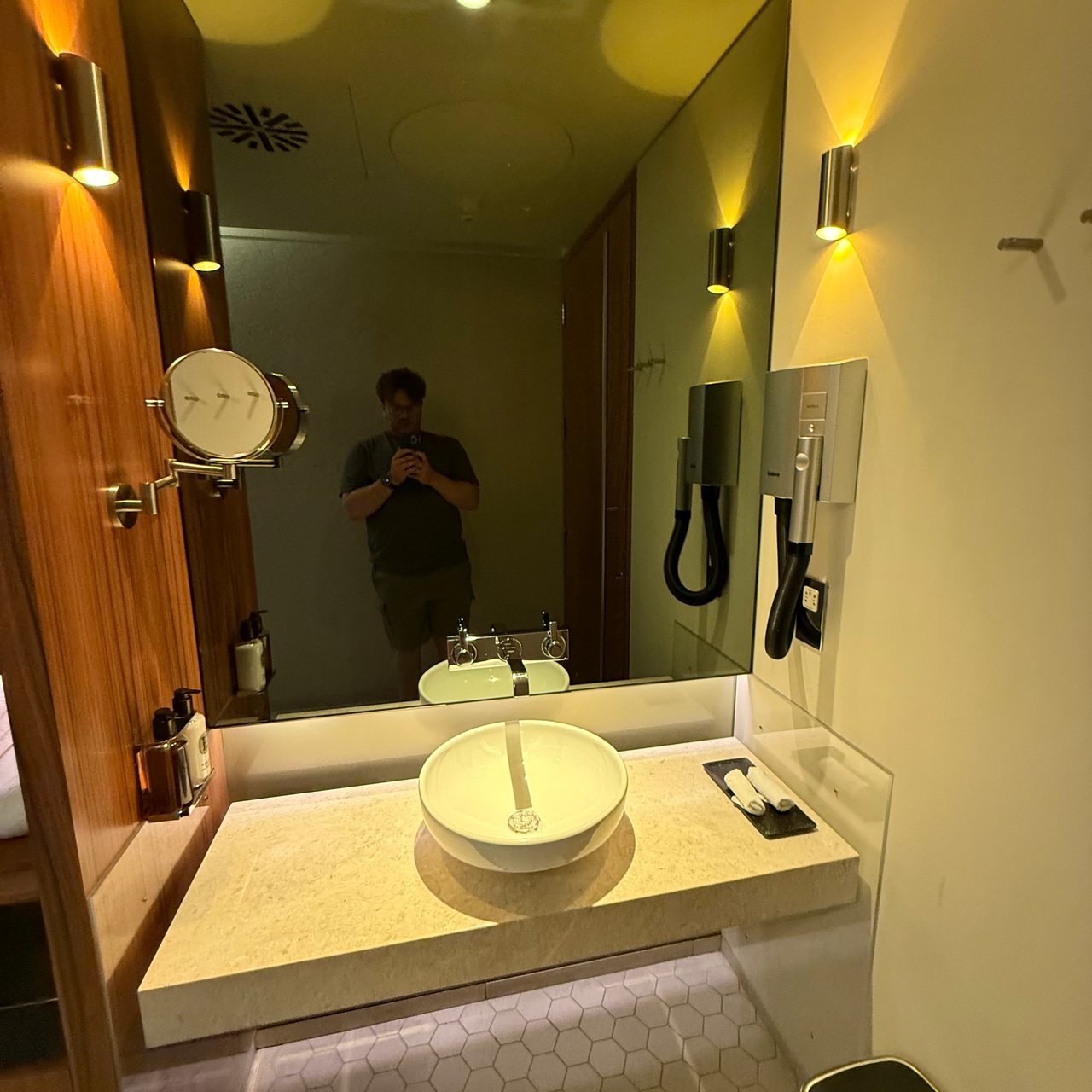 The shower room again, with me in the mirror.