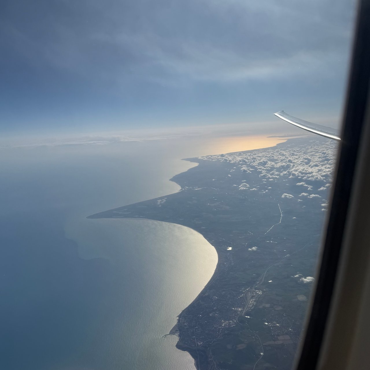 The English coast slipping behind, the sea ahead.