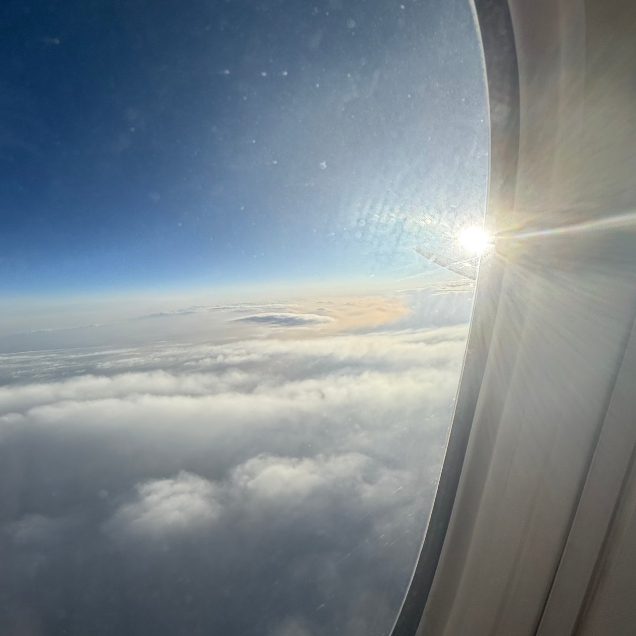 The sun low over the cloud.