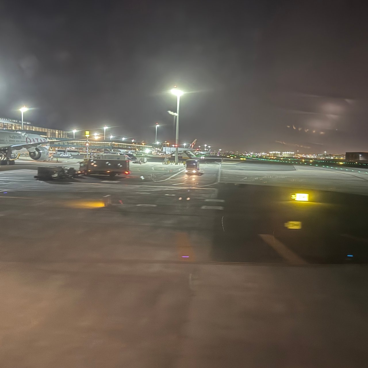 On the ground at Hamad, just before 1am.
