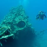 Wreck and diver