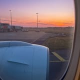 KLM at sunset